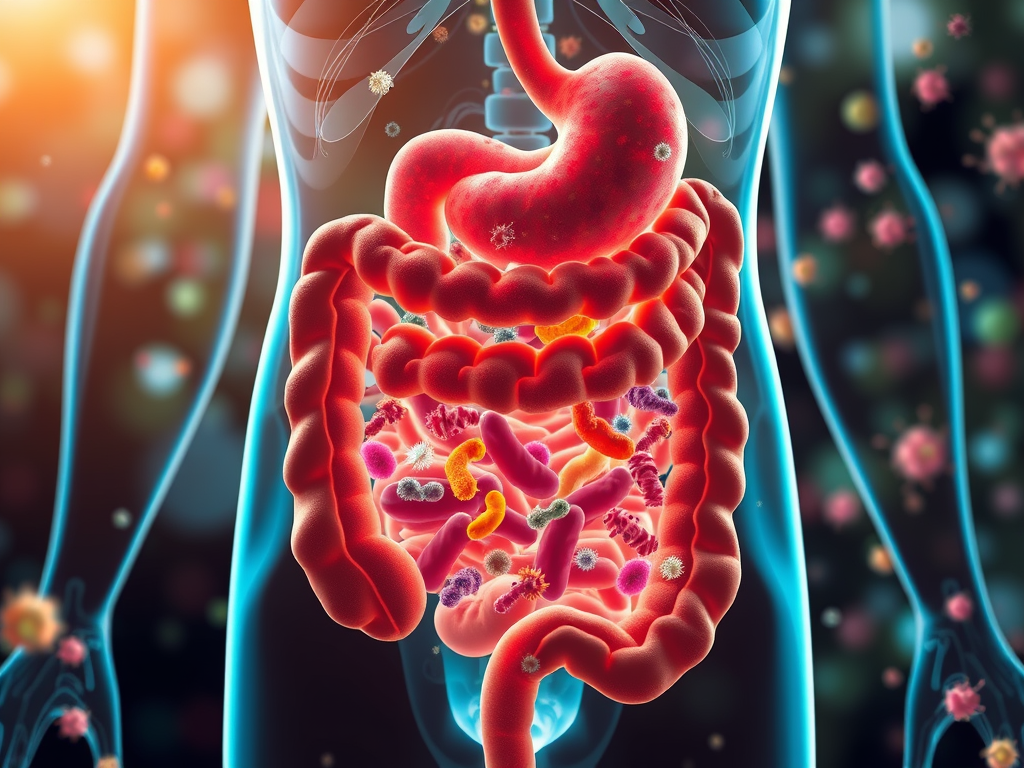 Healthy foods that improve gut health including vegetables and fruits