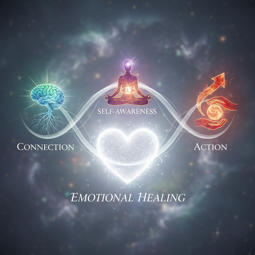 Connection self-awareness action equals emotional healing